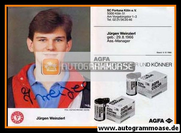 Autogramm Fussball | Fortuna Köln | 1986 | Jürgen WEINZIERL