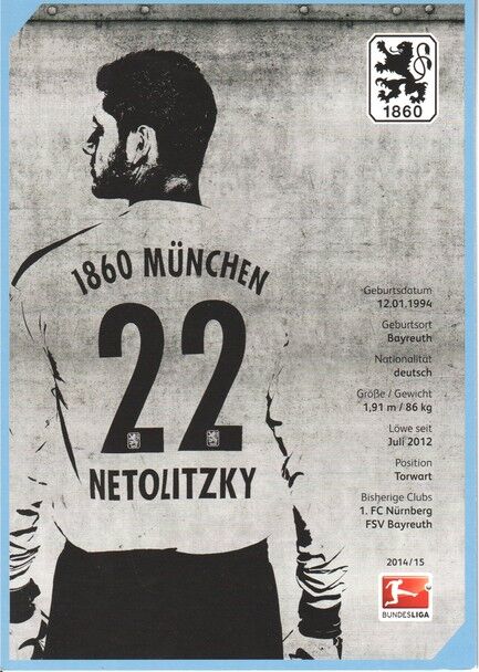 Autogramm Fussball | TSV 1860 München | 2014 | Michael NETOLITZKY