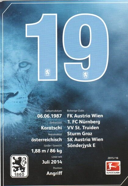 Autogramm Fussball | TSV 1860 München | 2015 | Rubin OKOTIE