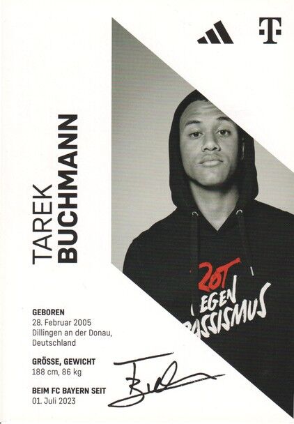 Autogramm Fussball | FC Bayern München | 2023 Druck | Tarek BUCHMANN