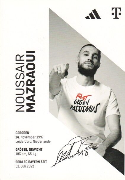 Autogramm Fussball | FC Bayern München | 2023 Druck | Noussair MAZRAOUI