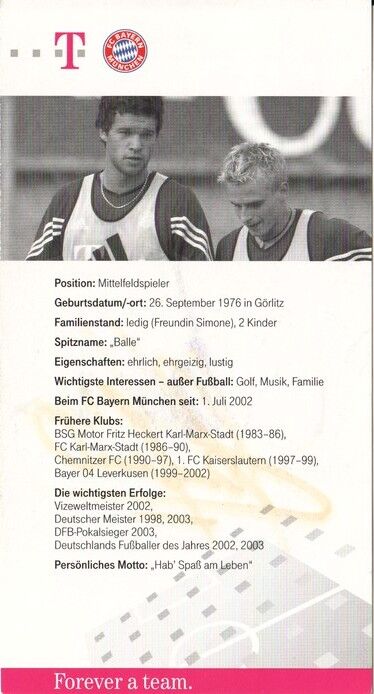 Autogramm Fussball | FC Bayern München | 2003 | Michael BALLACK