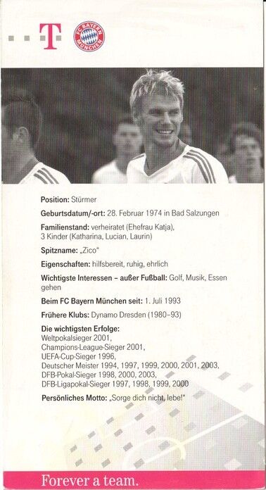 Autogramm Fussball | FC Bayern München | 2003 | Alexander ZICKLER