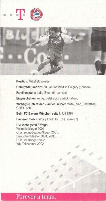 Autogramm Fussball | FC Bayern München | 2003 | Owen HARGREAVES