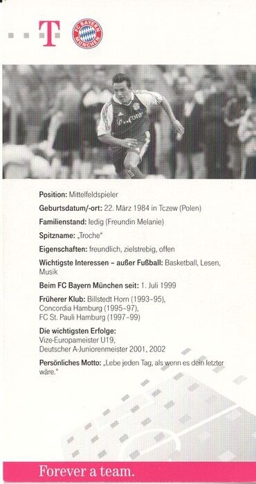 Autogramm Fussball | FC Bayern München | 2003 Druck | Piotr TROCHOWSKI