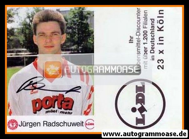 Autogramm Fussball | Fortuna Köln | 1993 | Jürgen RADSCHUWEIT