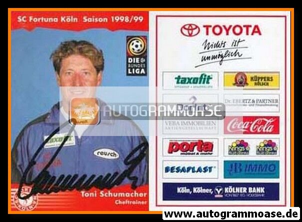 Autogramm Fussball | Fortuna Köln | 1998 | Harald SCHUMACHER