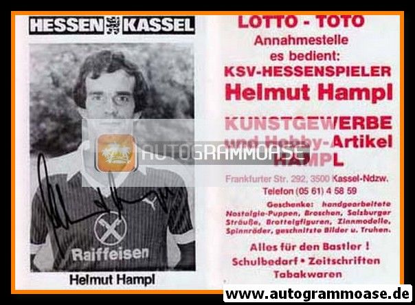 Autogramm Fussball | KSV Hessen Kassel | 1982 | Helmut HAMPL