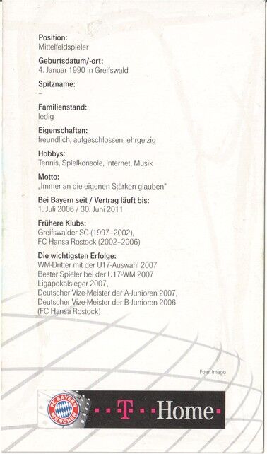 Autogramm Fussball | FC Bayern München | 2007 Druck | Toni KROOS