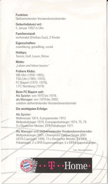 Autogramm Fussball | FC Bayern München | 2007 Druck | Uli HOENESS