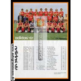 Mannschaftskarte Fussball | 1. FC Nürnberg | 1980 Adidas