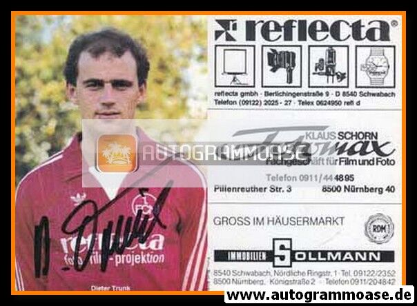 Autogramm Fussball | 1. FC Nürnberg | 1982 | Dieter TRUNK