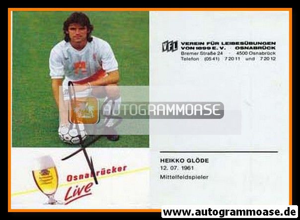 Autogramm Fussball | VfL Osnabrück | 1988 | Heikko GLÖDE