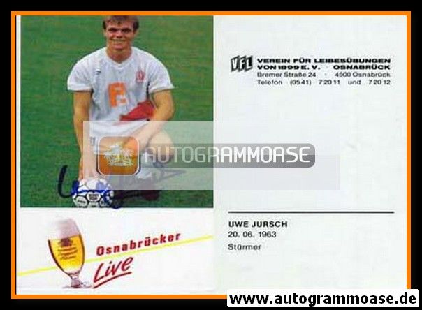 Autogramm Fussball | VfL Osnabrück | 1988 | Uwe JURSCH