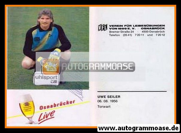 Autogramm Fussball | VfL Osnabrück | 1988 | Uwe SEILER