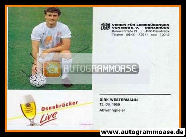 Autogramm Fussball | VfL Osnabrück | 1988 | Dirk WESTERMANN
