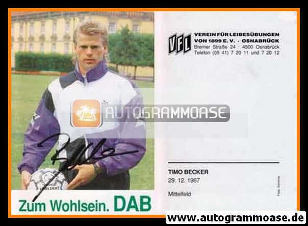Autogramm Fussball | VfL Osnabrück | 1991 | Timo BECKER