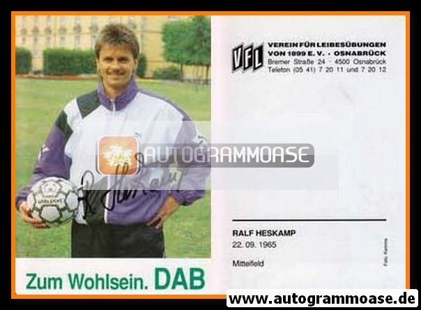Autogramm Fussball | VfL Osnabrück | 1991 | Ralf HESKAMP