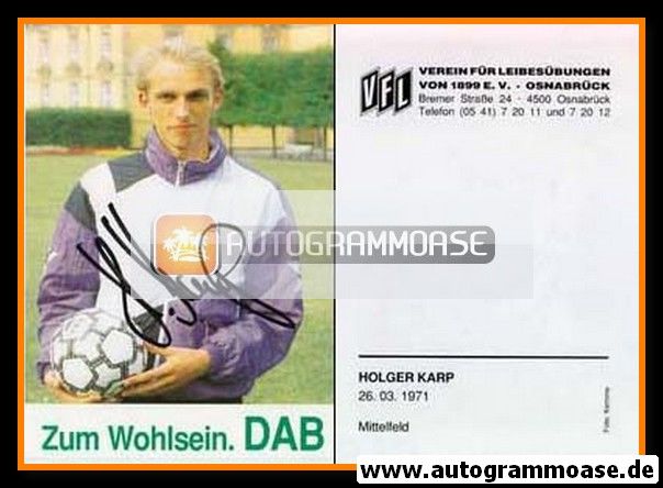 Autogramm Fussball | VfL Osnabrück | 1991 | Holger KARP