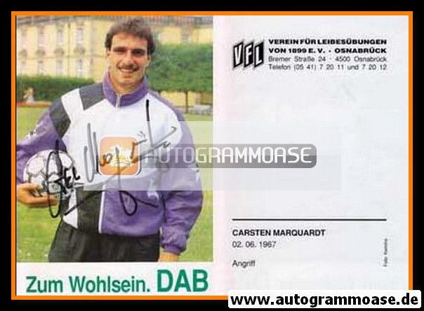 Autogramm Fussball | VfL Osnabrück | 1991 | Carsten MARQUARDT