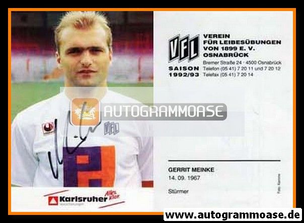 Autogramm Fussball | VfL Osnabrück | 1992 | Gerrit MEINKE