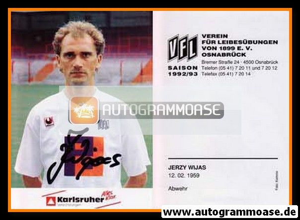 Autogramm Fussball | VfL Osnabrück | 1992 | Jerzy WIJAS