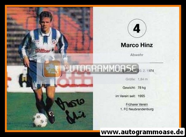 Autogramm Fussball | Hansa Rostock | 1994 | Marco HINZ