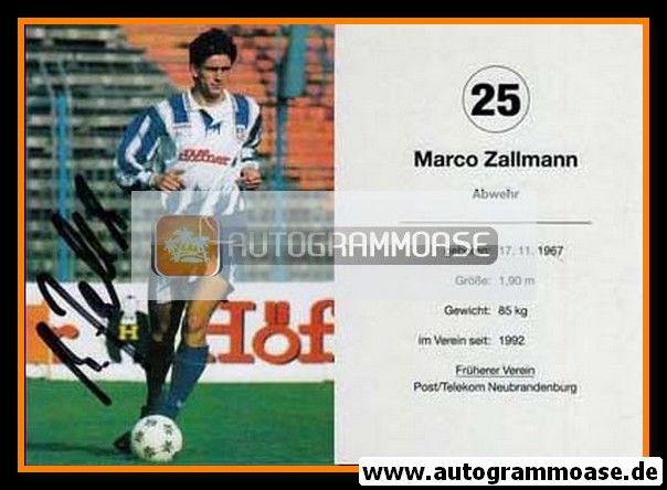 Autogramm Fussball | Hansa Rostock | 1994 | Marco ZALLMANN