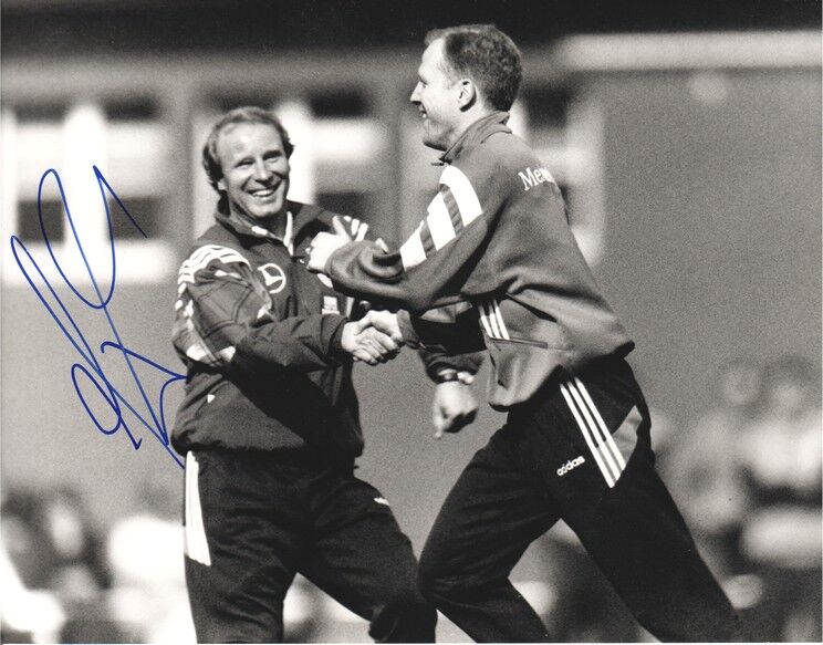Autogramm Fussball | DFB | 1990 Foto | Berti VOGTS (Training SW XM) Sammer