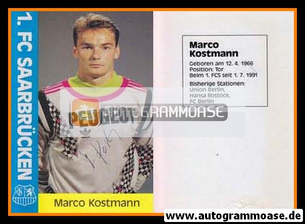 Autogramm Fussball | 1. FC Saarbrücken | 1991 | Marco KOSTMANN
