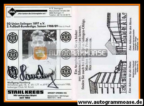 Autogramm Fussball | Union Solingen | 1988 | Wolfgang HOMBERG