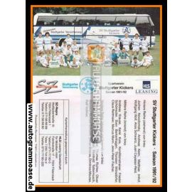 Mannschaftskarte Fussball | Stuttgarter Kickers | 1991