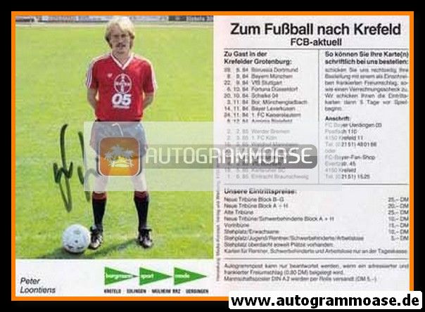 Autogramm Fussball | KFC Uerdingen 05 | 1984 | Peter LOONTIENS