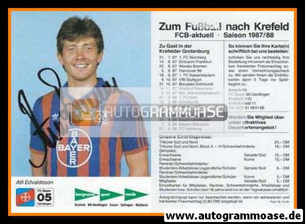Autogramm Fussball | KFC Uerdingen 05 | 1987 | Atli EDVALDSSON