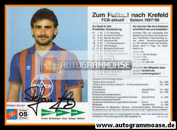 Autogramm Fussball | KFC Uerdingen 05 | 1987 | Stefan KUNTZ