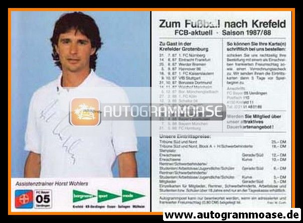 Autogramm Fussball | KFC Uerdingen 05 | 1987 | Horst WOHLERS