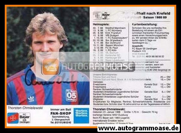Autogramm Fussball | KFC Uerdingen 05 | 1988 | Thorsten CHMIELEWSKI
