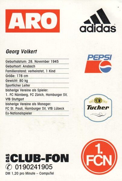 Autogramm Fussball | 1. FC Nürnberg | 1997 | Georg VOLKERT