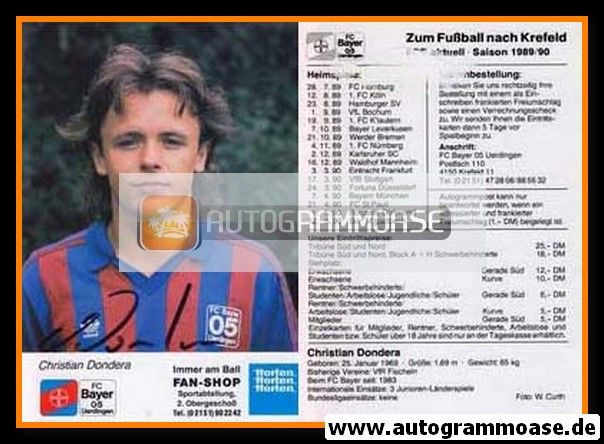 Autogramm Fussball | KFC Uerdingen 05 | 1989 | Christian DONDERA
