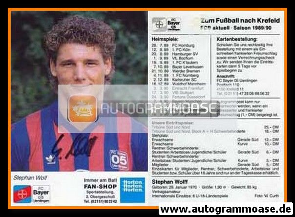 Autogramm Fussball | KFC Uerdingen 05 | 1989 | Stephan WOLFF