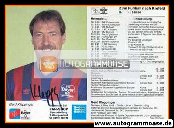 Autogramm Fussball | KFC Uerdingen 05 | 1990 | Gerhard KLEPPINGER