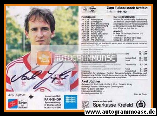 Autogramm Fussball | KFC Uerdingen 05 | 1991 | Axel JÜPTNER
