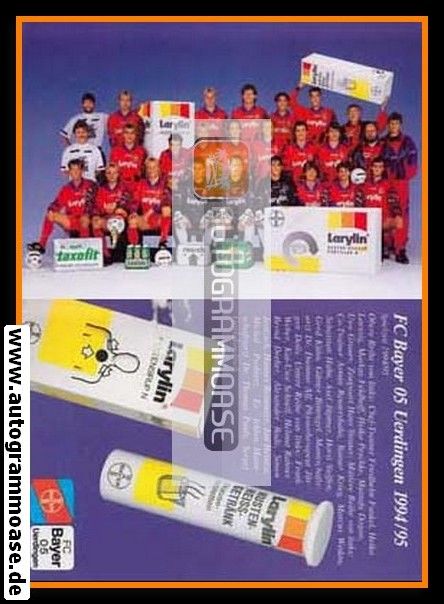 Mannschaftskarte Fussball | KFC Uerdingen 05 | 1994