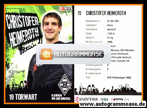 Autogramm Fussball | Borussia M&ouml;nchengladbach | 2006 | Christofer HEIMEROTH