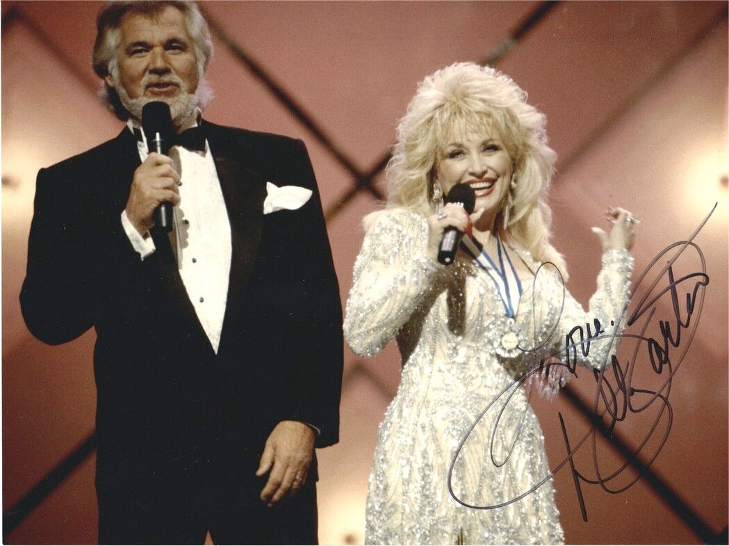 Autogramm Film / Rock (USA) | Dolly PARTON | 1987 Foto (Portrait Color XL) Kenny Rogers