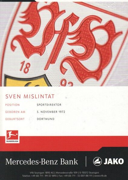 Autogramm Fussball | VfB Stuttgart | 2021 | Sven MISLINTAT