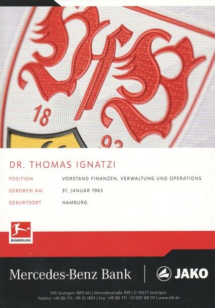 Autogramm Fussball | VfB Stuttgart | 2021 | Thomas IGNATZI