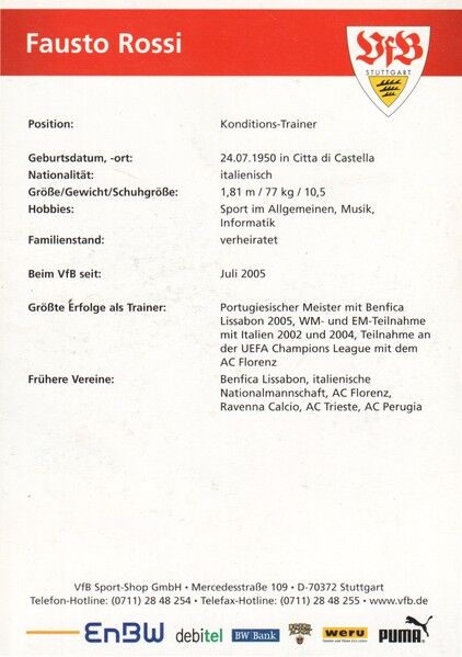 Autogramm Fussball | VfB Stuttgart | 2005 | Fernando MEIRA