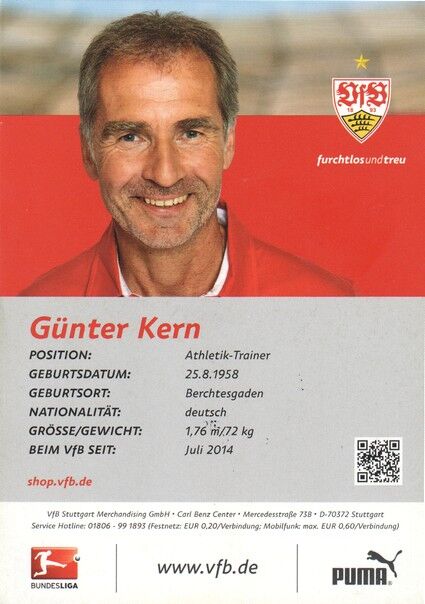 Autogramm Fussball | VfB Stuttgart | 2014 | Günter KERN