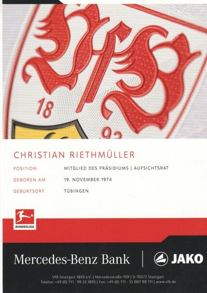 Autogramm Fussball | VfB Stuttgart | 2021 | Christian RIETHMÜLLER